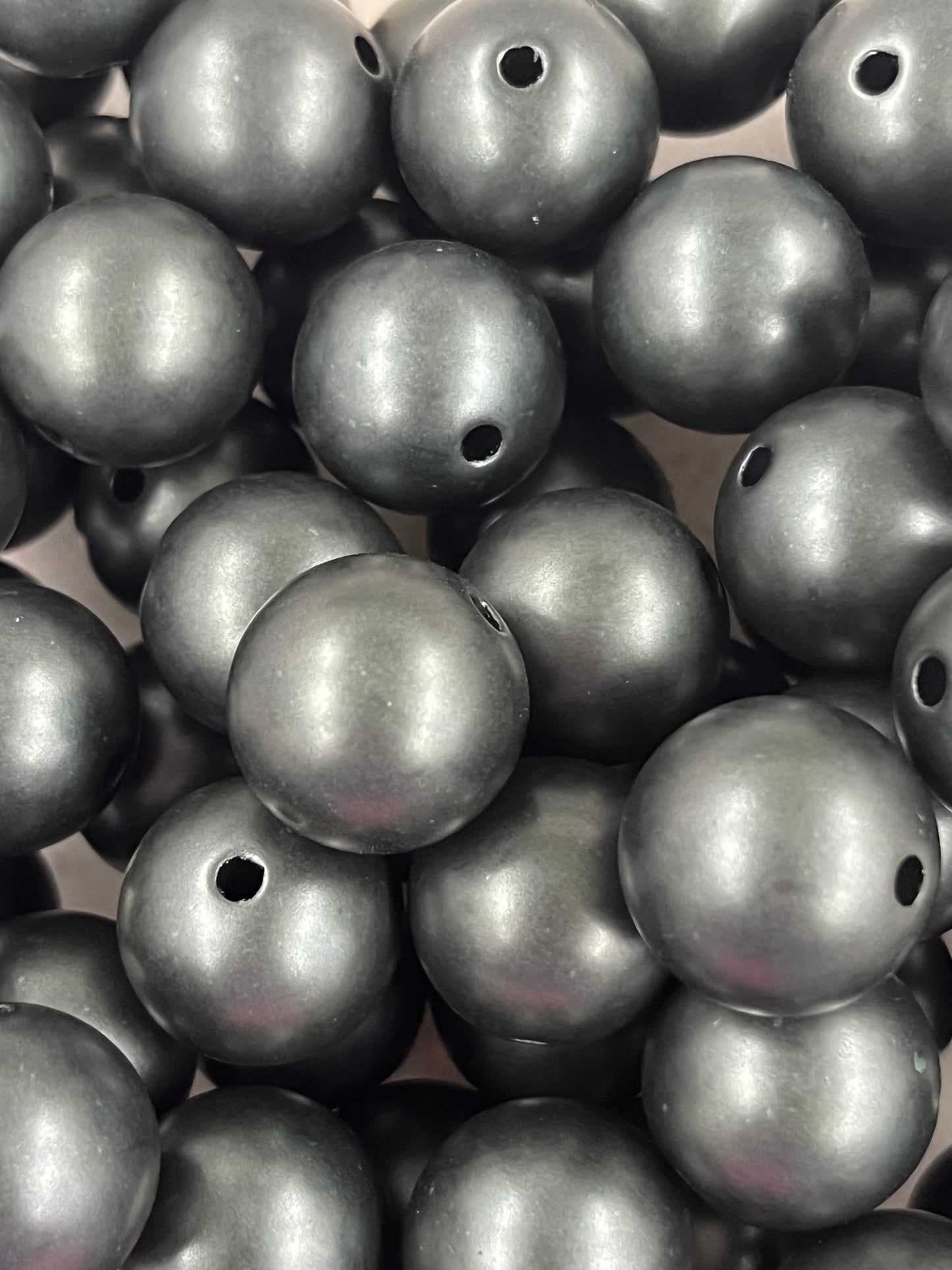 Black Pearl Bubblegum Beads 20mm | Glossy Round Beads for Jewelry Making, Crafting, and Junk Journal Supplies | Qty 3, 5, or 10