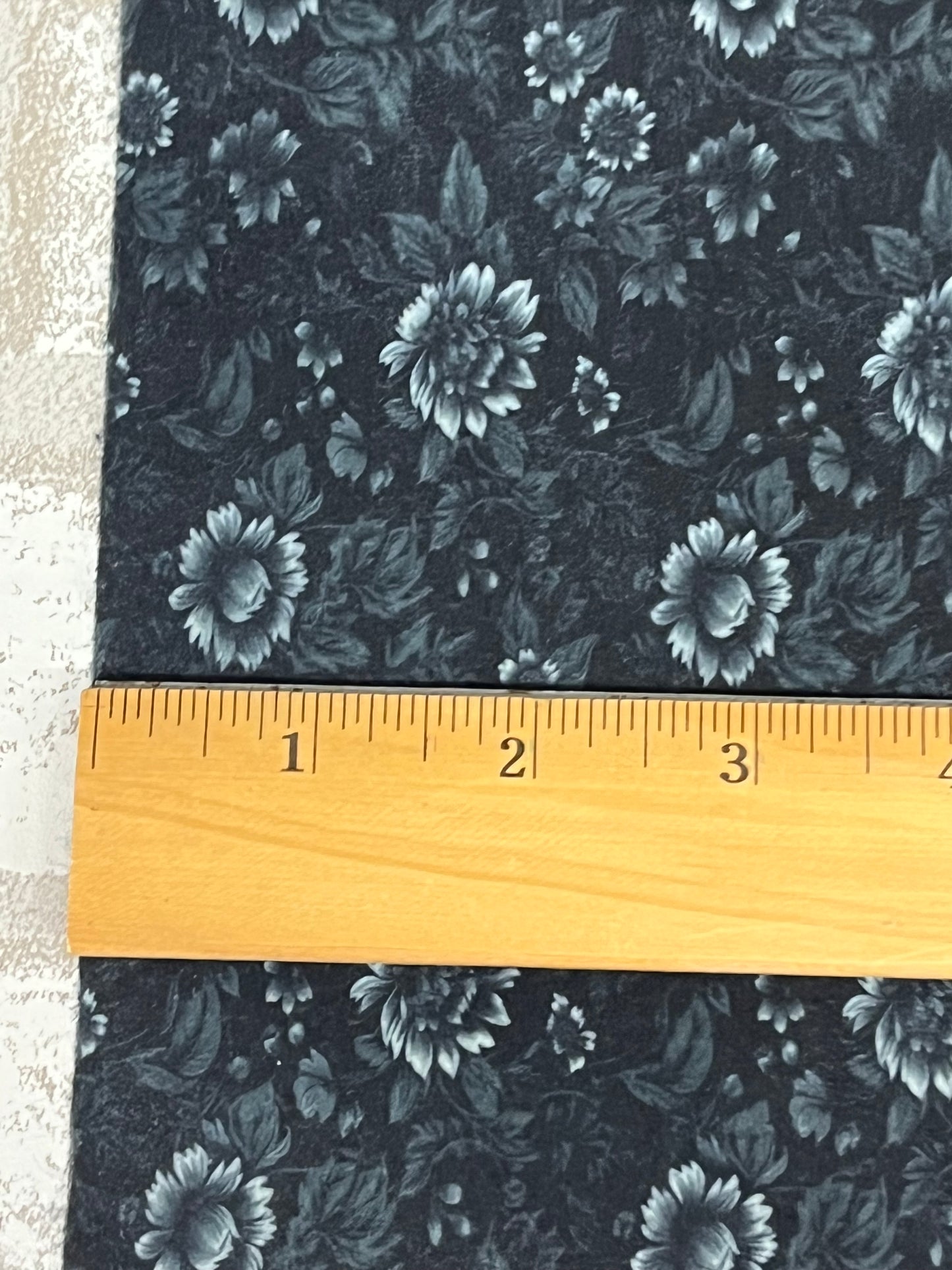 Black on Black Flowers Patterned Felt Steampunk Collection