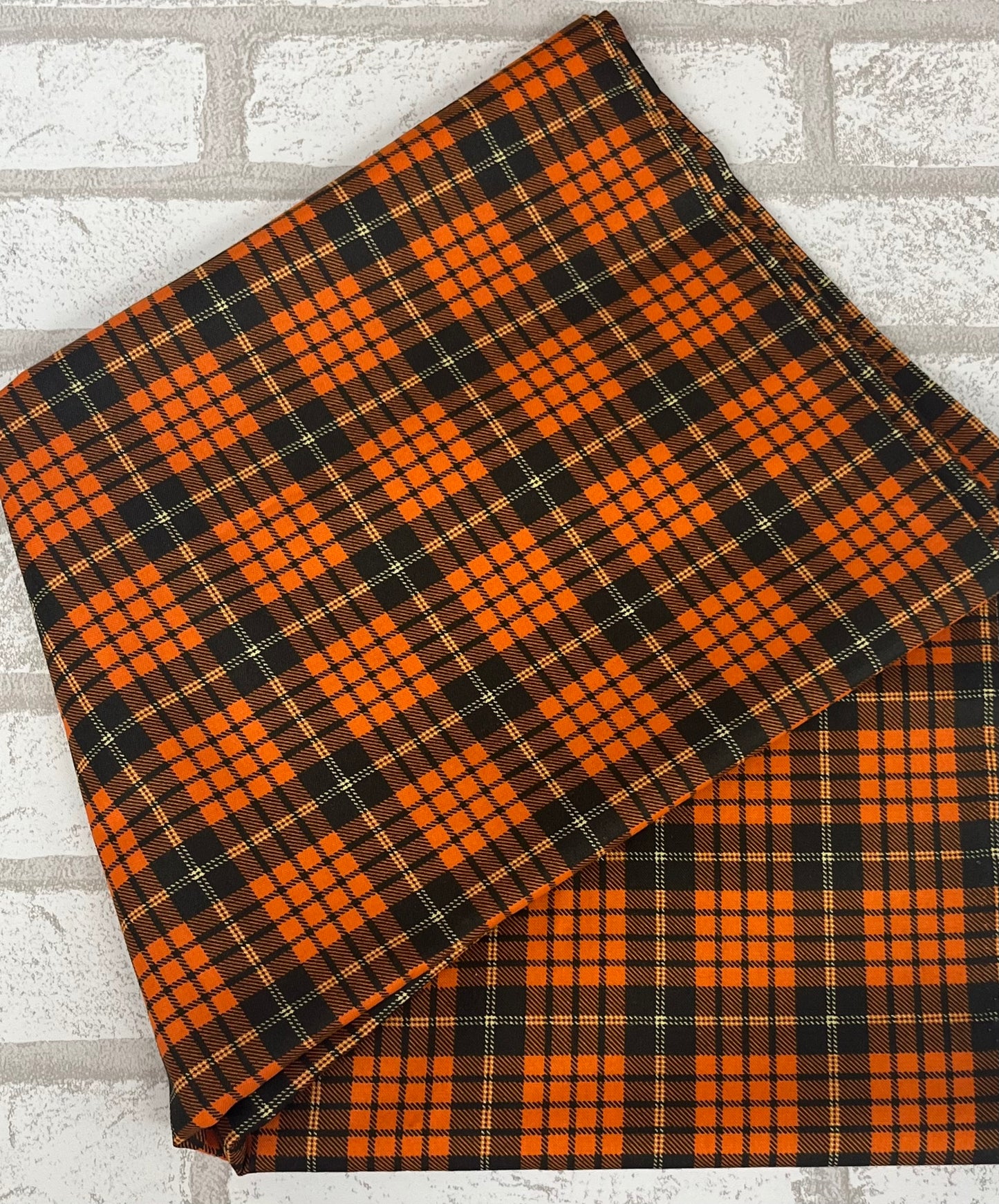 Fall Plaid Fat Quarter – Riley Blake Autumn Plaid by Sandy Gervais orange and black plaid