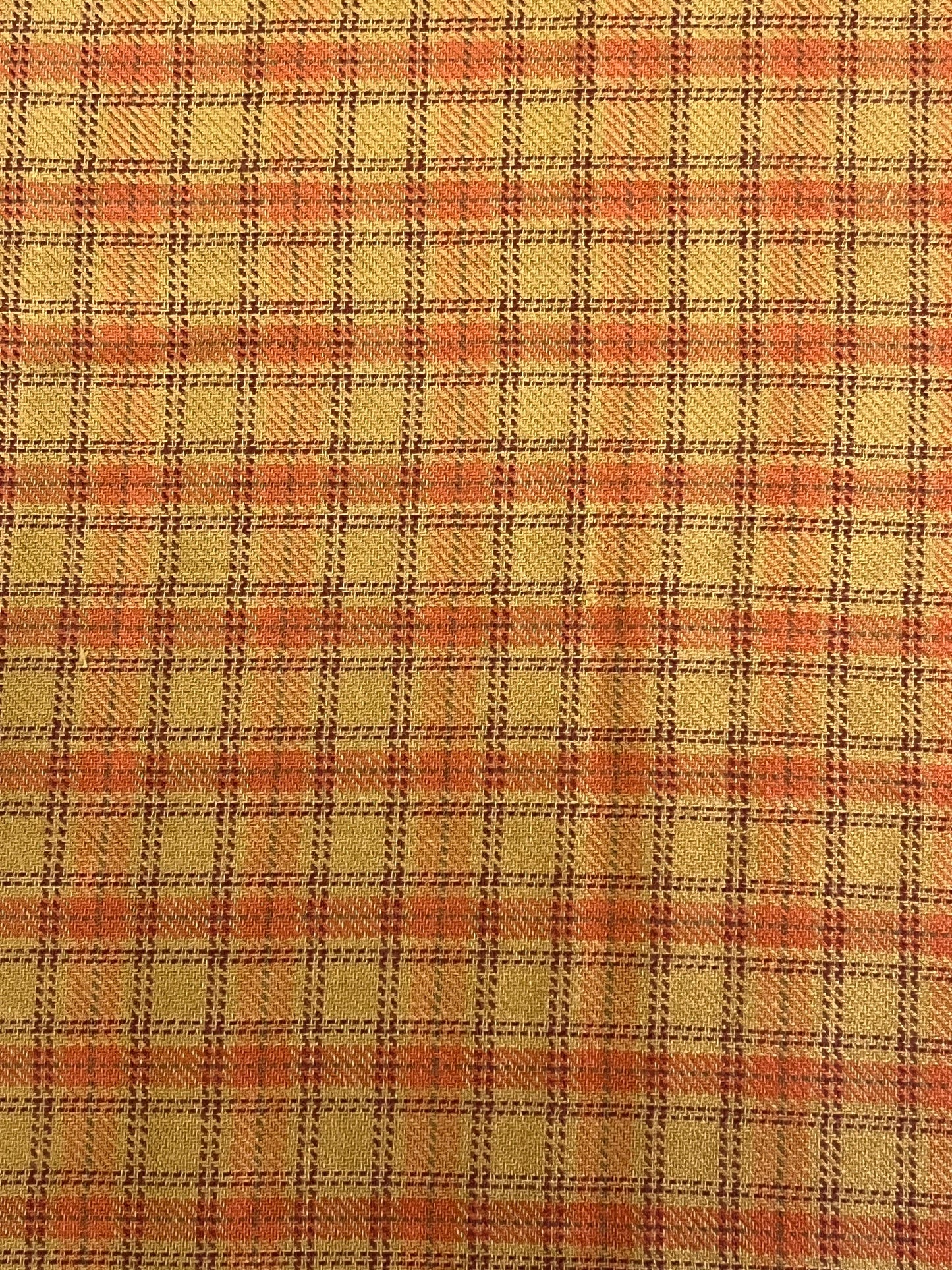 Rust Orange and Mustard Plaid Fabric Fat Quarter | Primitive Sewing, Quilting, Doll Making, Journaling, Medium Scale Cotton