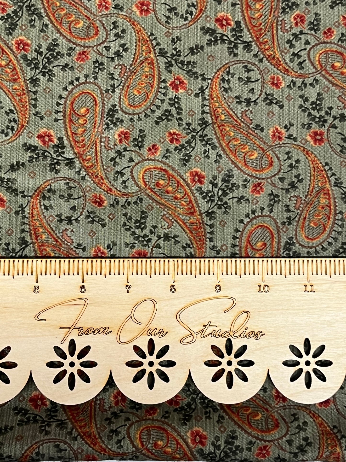 Moda Harvest Home OOP fat quarter fabric, paisley design by Brannack & Patek, cotton for quilting and crafts