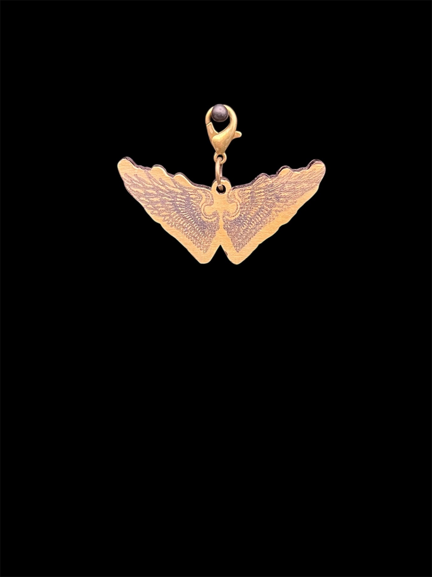 Wing Charm for Junk Journals, 1.75” Wide Metal Embellishment, Angel Wing Dangle with Clasp, Mixed Media Supply
