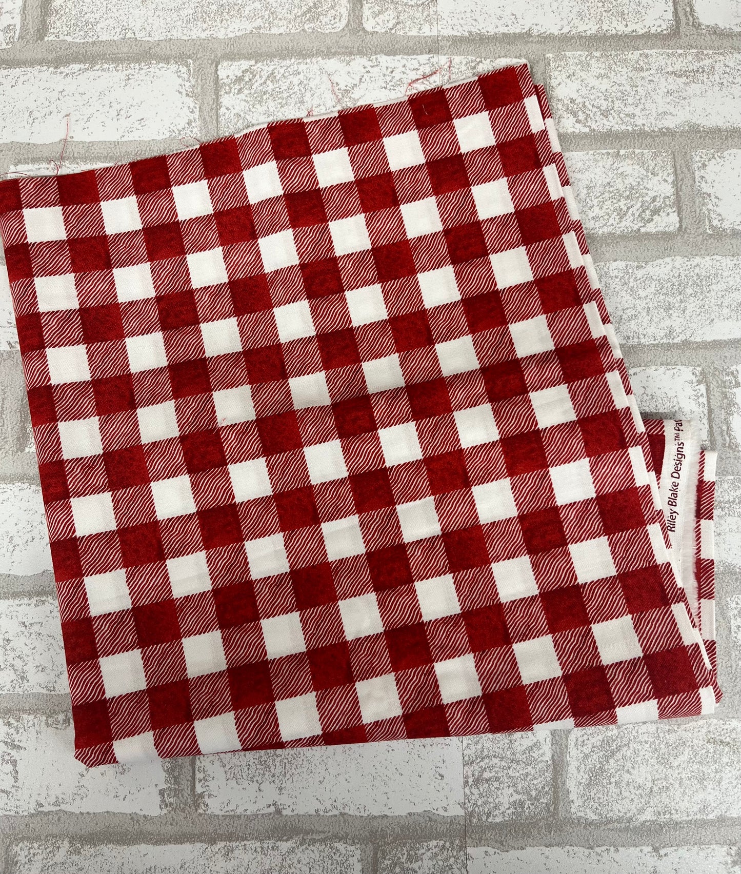 Riley Blake Red Check Fabric Fat Quarter – J. Wecker Frisch White as Snow Collection – Quilting, Sewing, Crafts