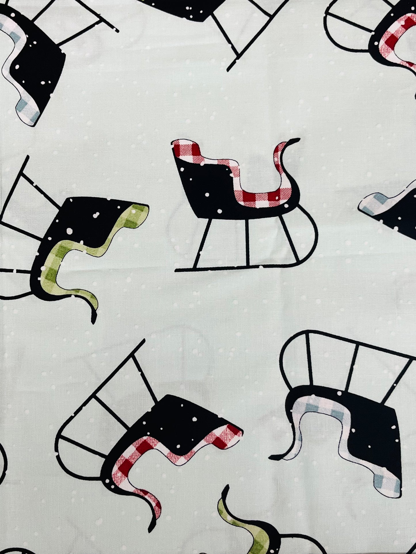 Quilt Shop Quality Fat Quarter Fabric Riley Blake White As Snow Sleighs on Blue!