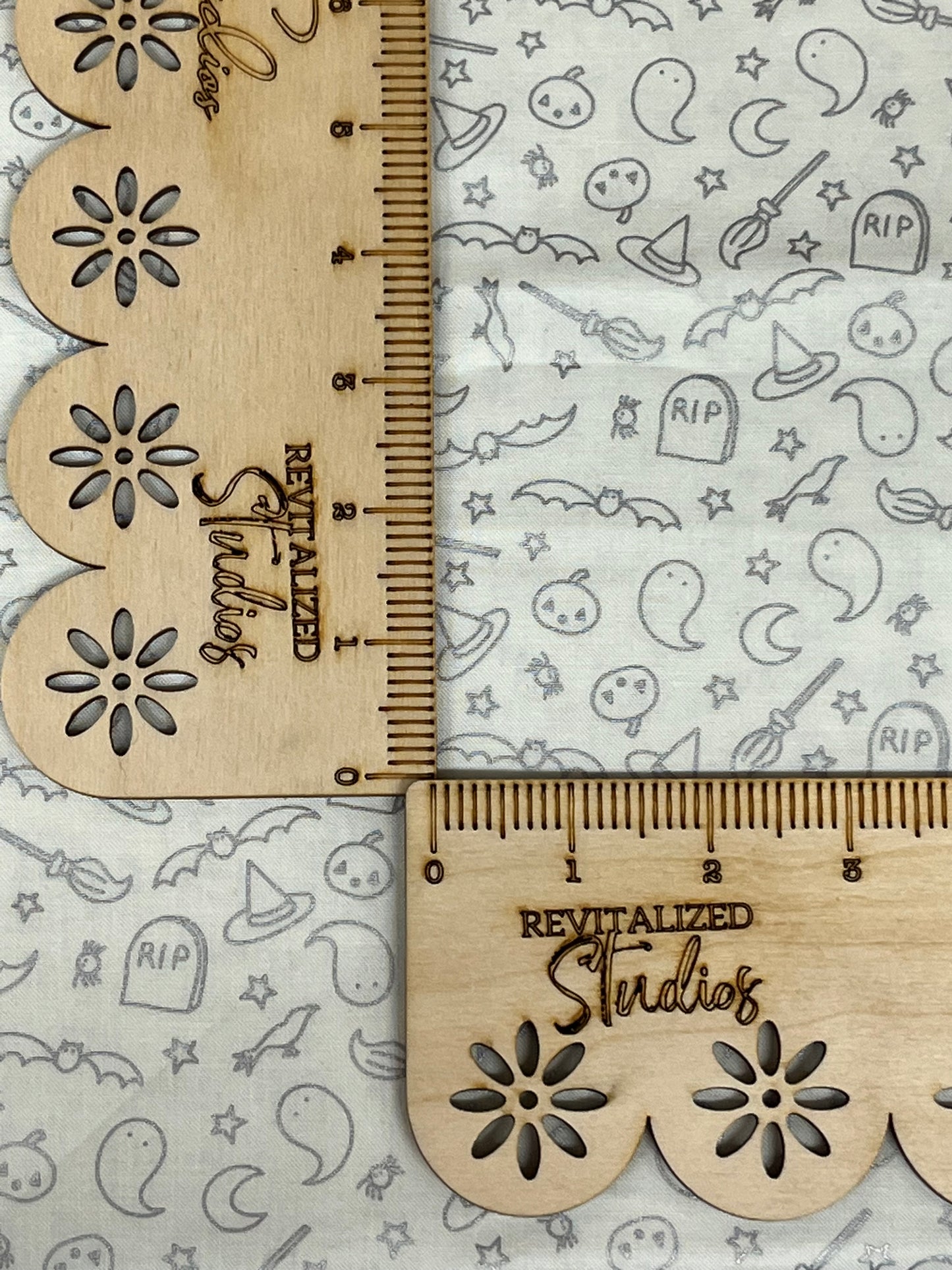 Fat Quarter Spooky Hollow White with Silver Ghosts Designed by Hester and Cook for Riley Blake