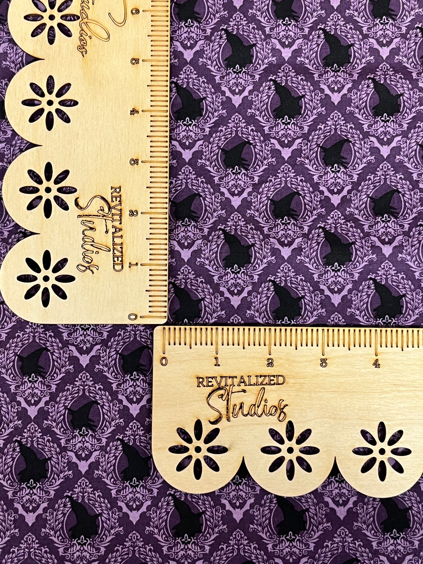 Spooky Schoolhouse Fat Quarter by Melissa Mortenson for Riley Blake - Witch Portraits on Purple