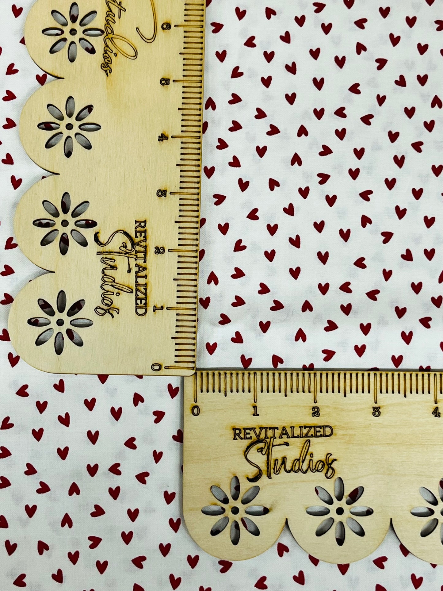 Fat Quarter White With Red Hearts designed by Echo Park for Riley Blake