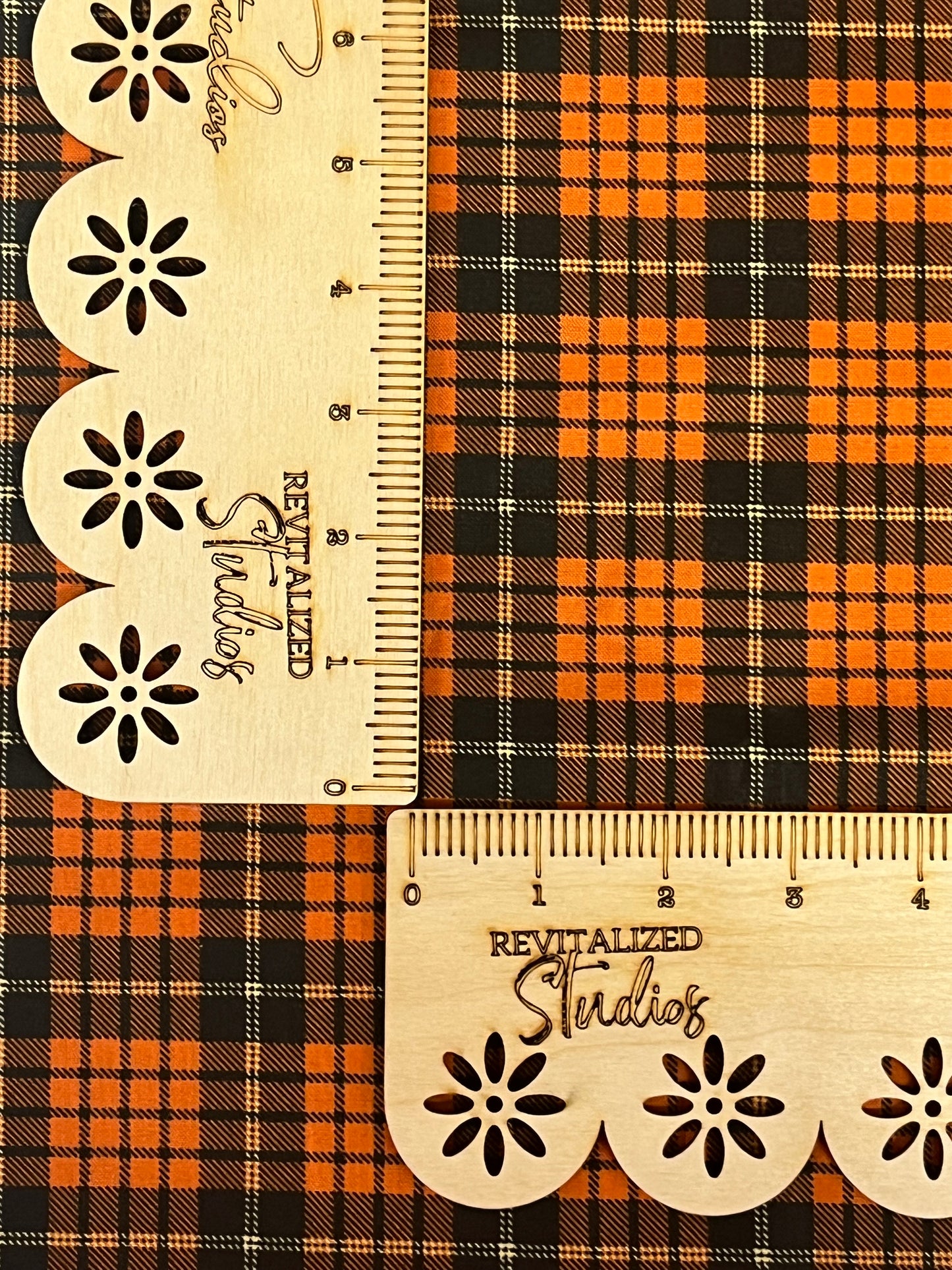 Orange black and cream plaid fat quarter quilting cotton fabric autumn plaid