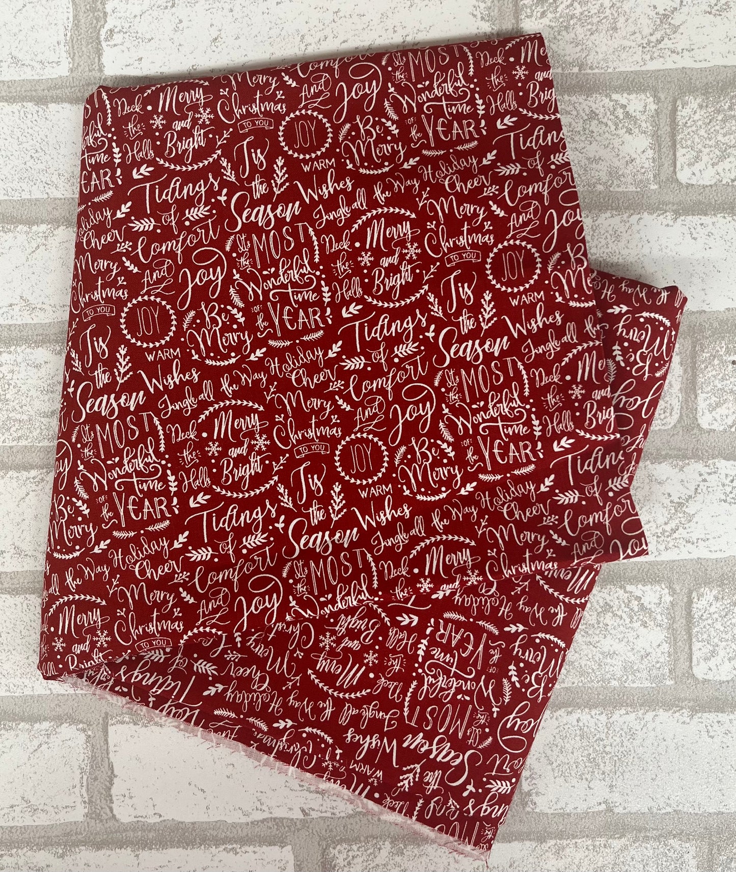 Riley Blake Christmas Traditions Fabric – Red with Christmas Sayings Fat Quarter