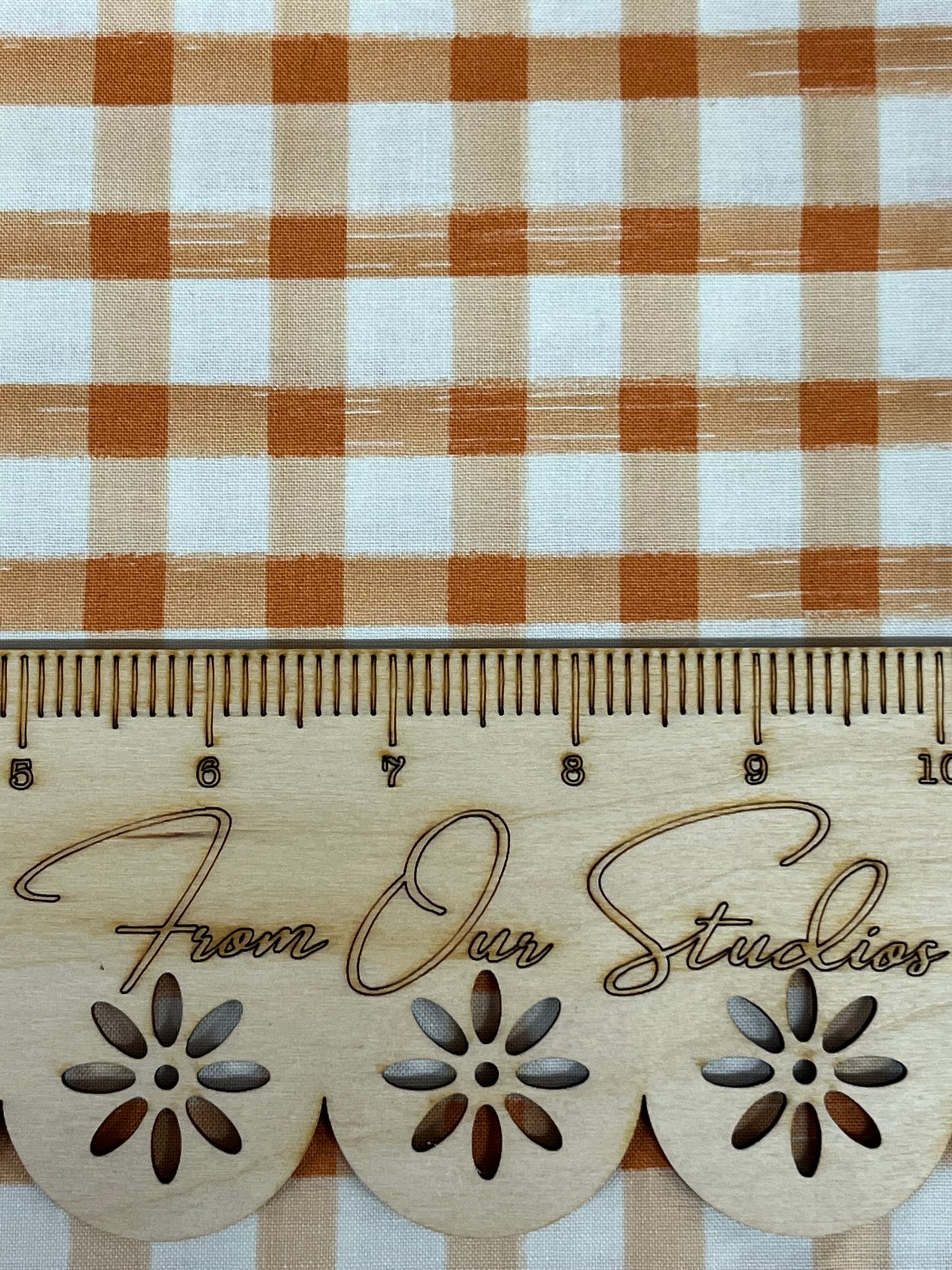 Riley Blake Spooky Hollow Orange and White Gingham Check Fat Quarte