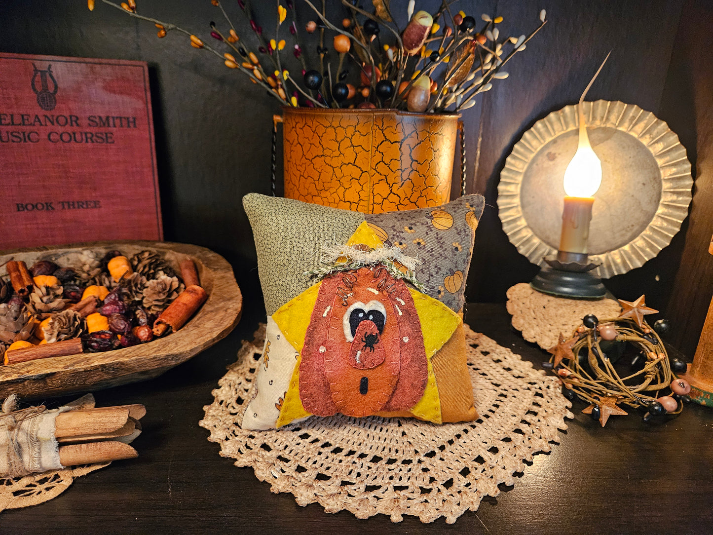 Silly Pumpkin Fall Mini Pillow