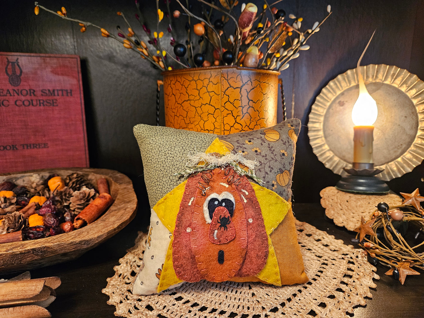 Silly Pumpkin Fall Mini Pillow