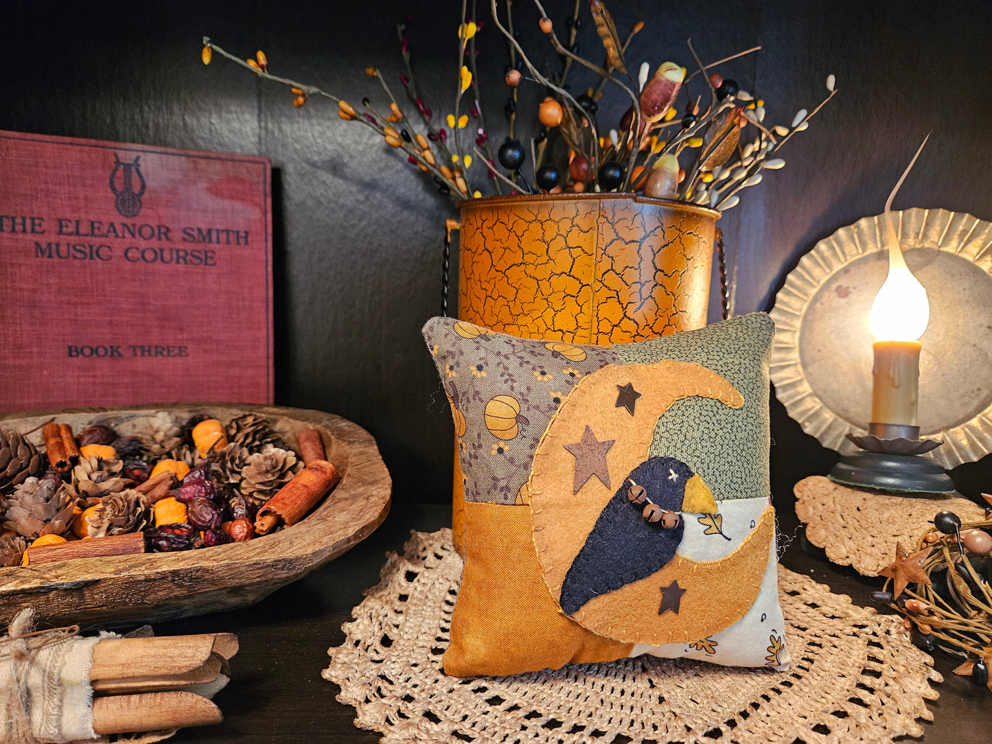 Fall Crow Mini Pillow