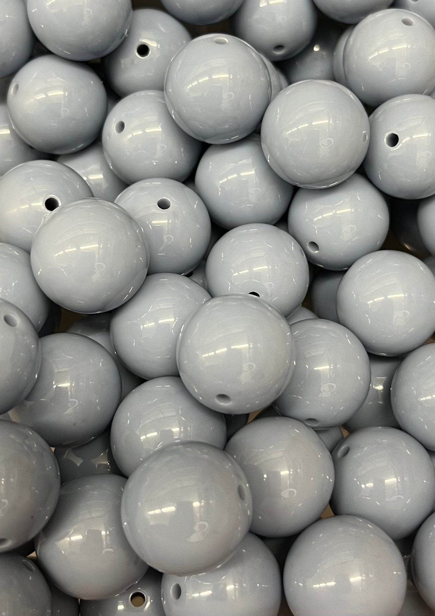 Dark Gray 20mm Bubblegum Beads – Set of 3, 5, or 10 | Junk Journal Supplies & Bead Supplies | Smooth Round Acrylic Beads