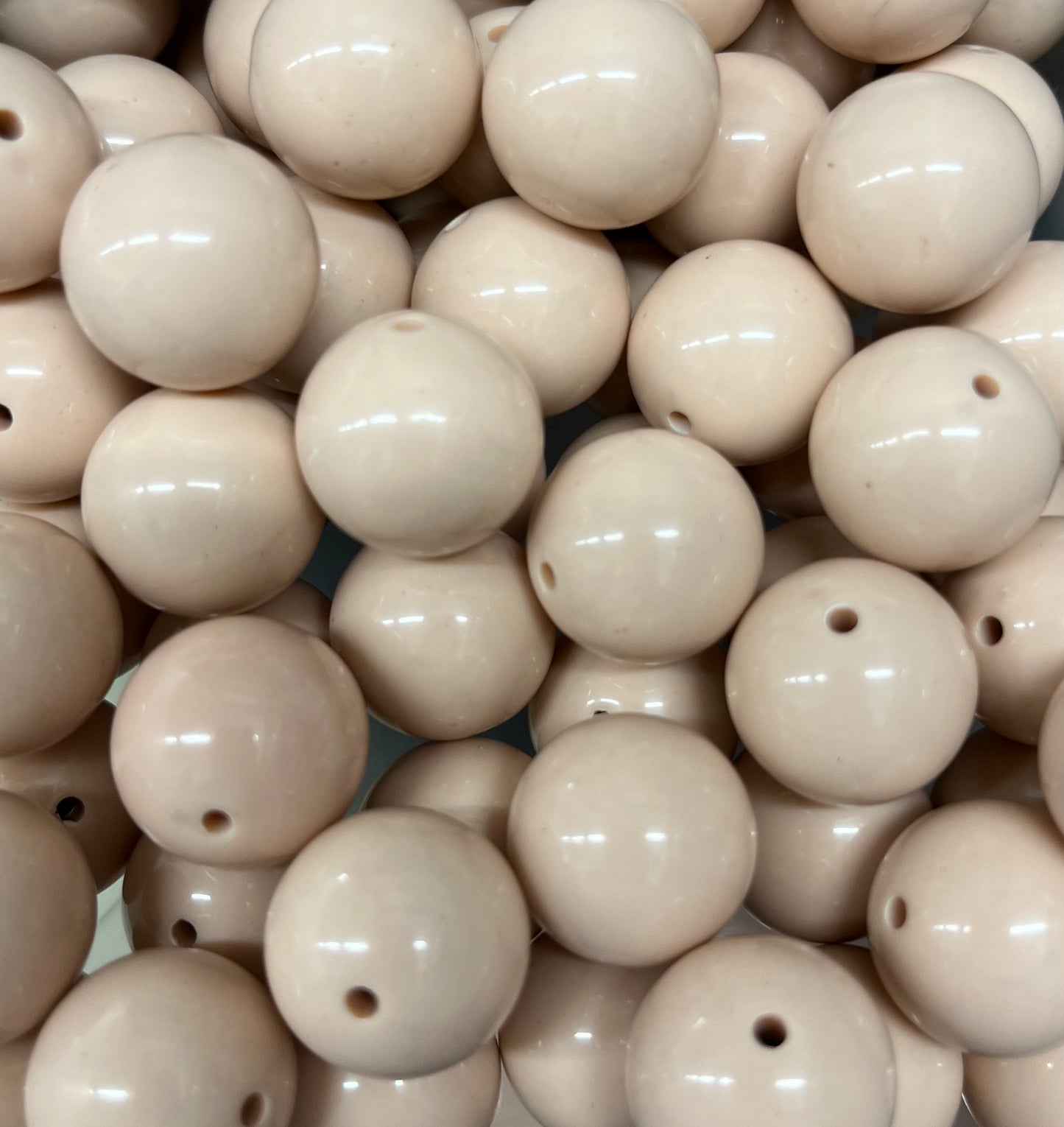 Chunky Tan Bubblegum Acrylic Beads Tan in Color