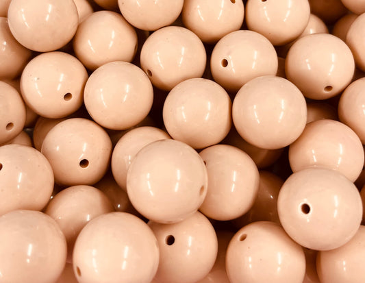 glossy 20mm blush acrylic bubblegum beads with drilled holes, craft supply