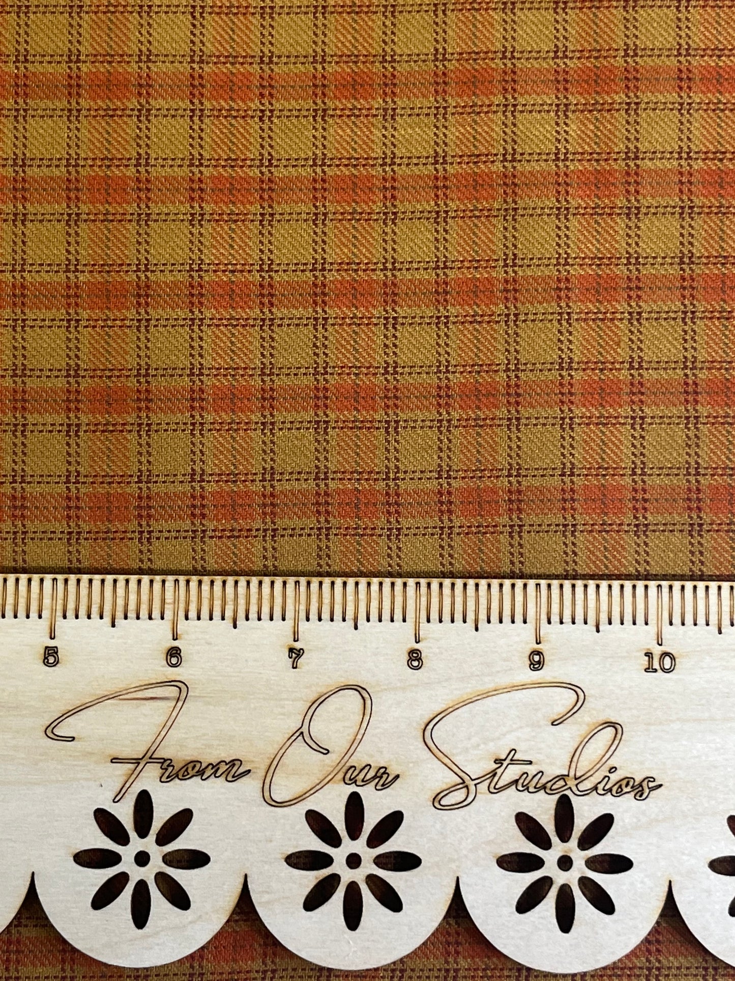 Homespun Plaid Fat Quarter! Andover fabrics. Mustard and orange plaid!