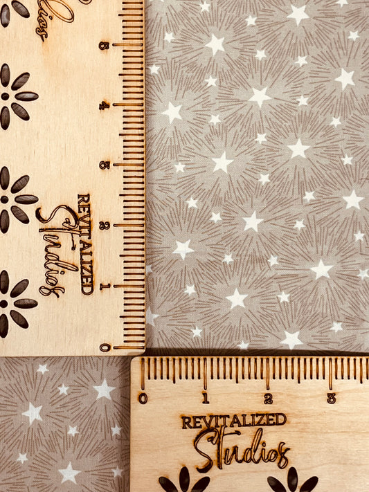 Fabric Fat Quarter Andover Fabrics Gray with Stars -100 Years