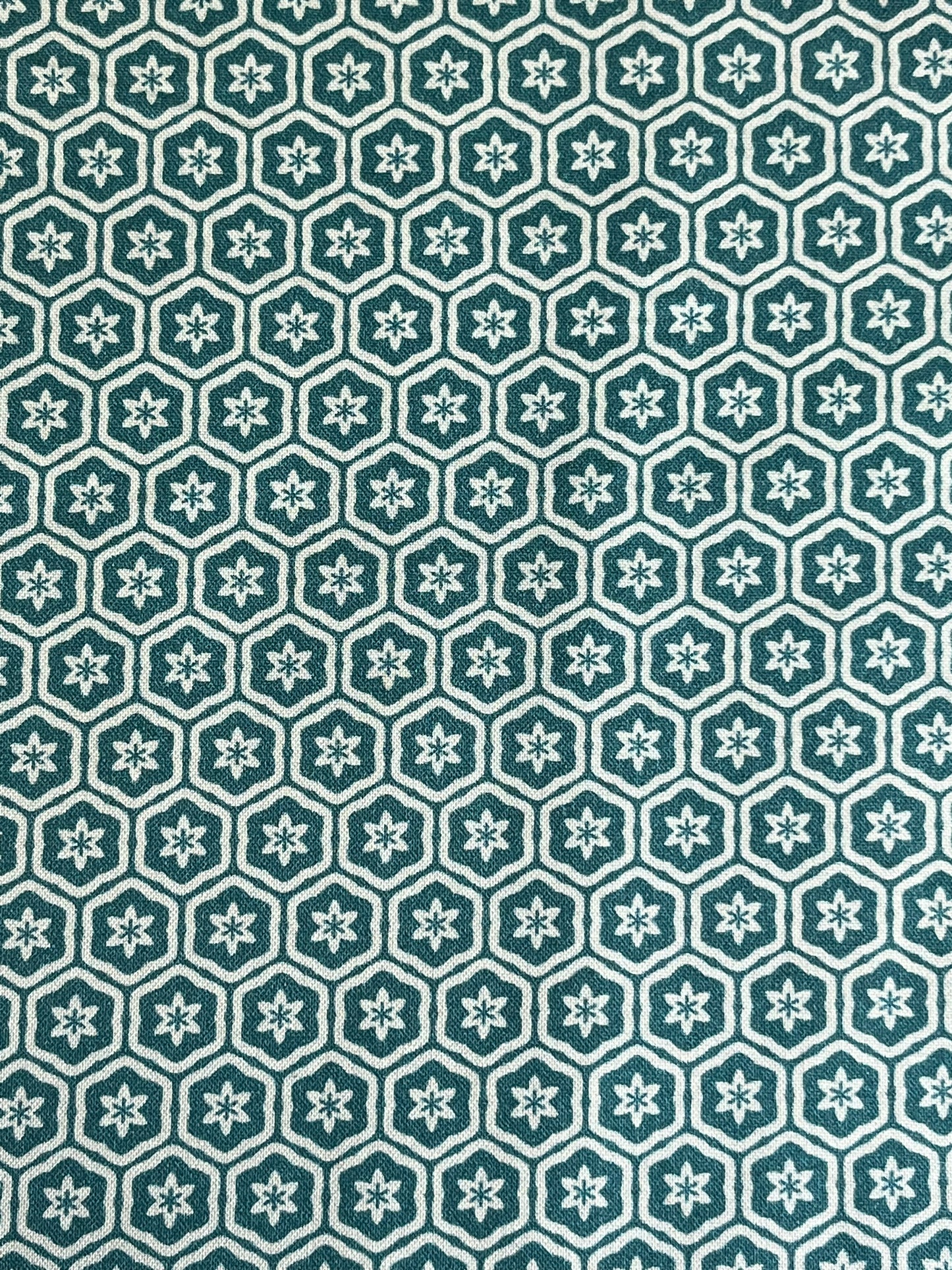 Fabric Fat Quarter Willowberry for Northcott by Angela Kilpatrick - Hexagon with Snowflakes!