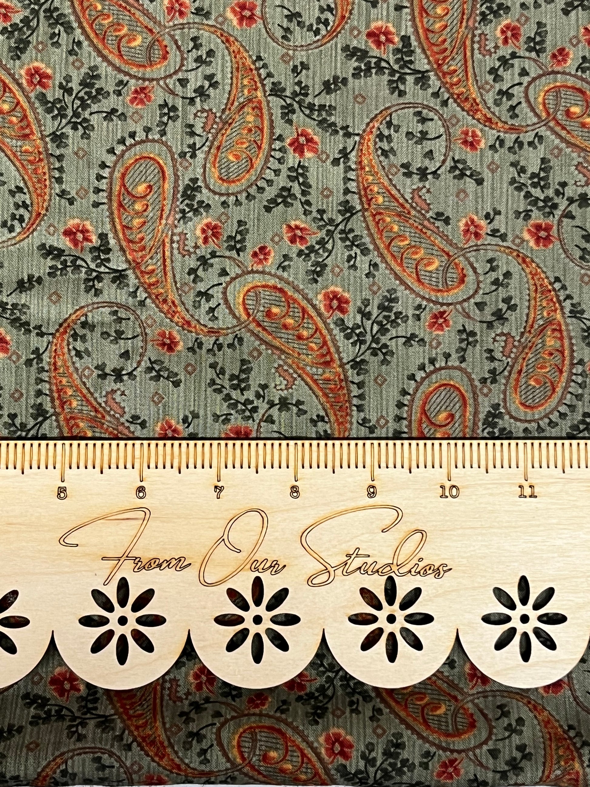 Moda Harvest Home OOP fat quarter fabric, paisley design by Brannack & Patek, cotton for quilting and crafts