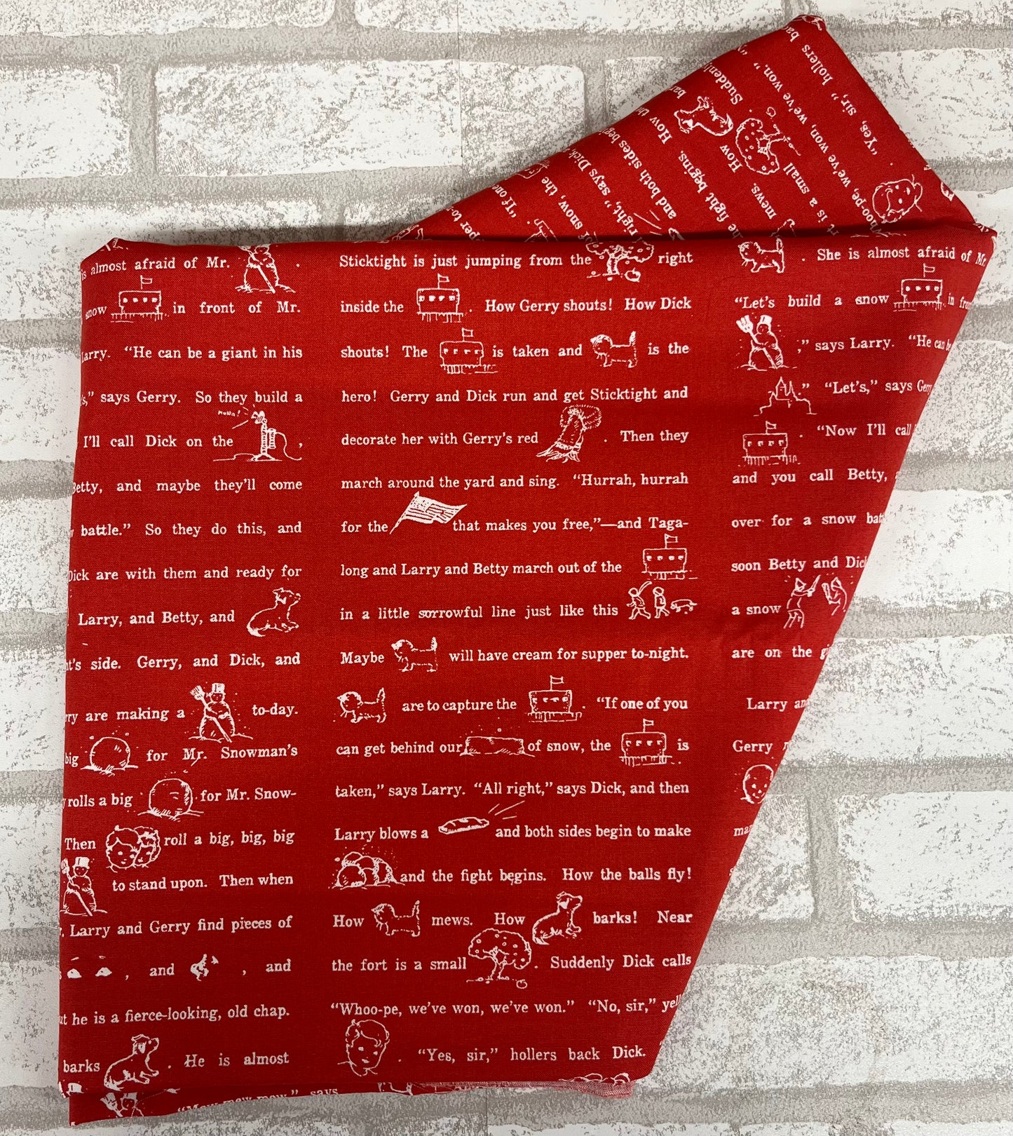 Riley Blake Fat Quarter White As Snow Red with Fun Sayings!