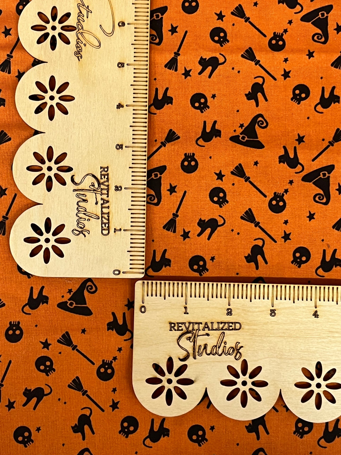 Hey Bootiful My Minds Eye Fabric Fat Quarter for Riley Blake - Halloween Scene on Orange!