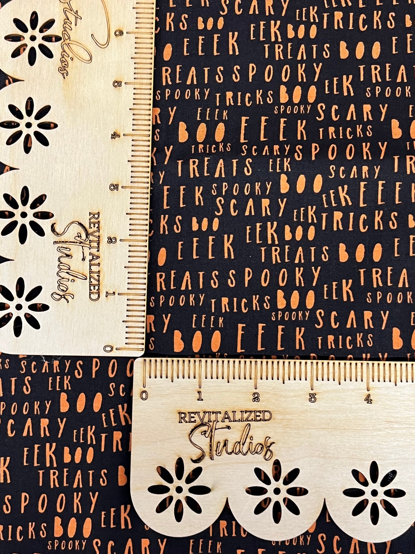 Fabric Fat Quarter My Minds Eye Hey Bootiful for Riley Blake! Spooky Words on Black!