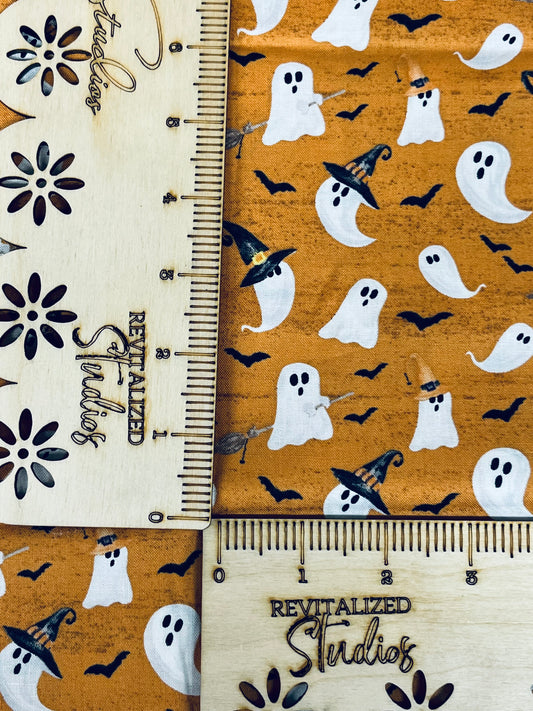 Halloween Fat Quarter Tara Reed for Riley Blake Designs! Ghost on Orange!