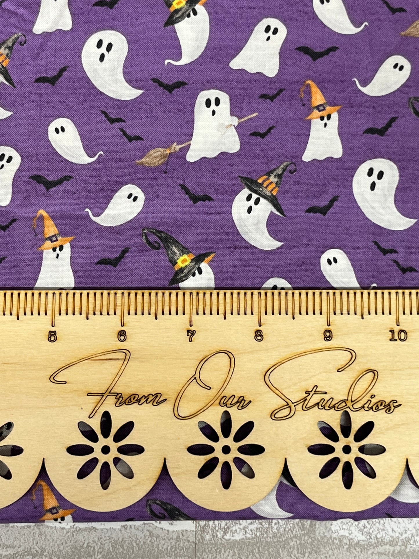 Halloween Fat Quarter Tara Reed for Riley Blake Designs! Ghost on Purple!