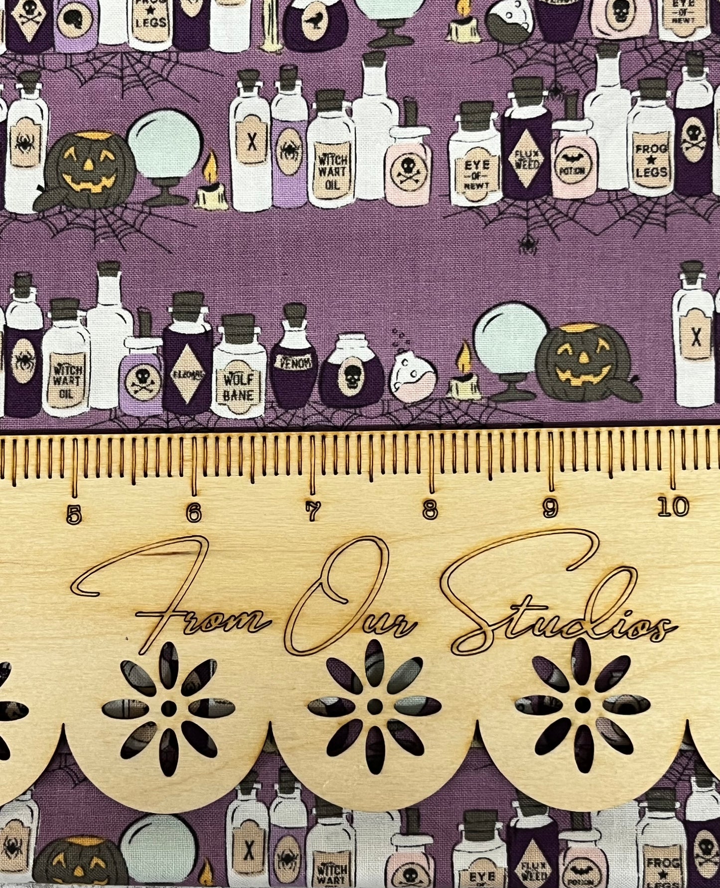 Halloween Fabric Fat Quarter designed by Melissa Mortenson for Riley Blake - Spooky Schoolhouse Potion Bottles!