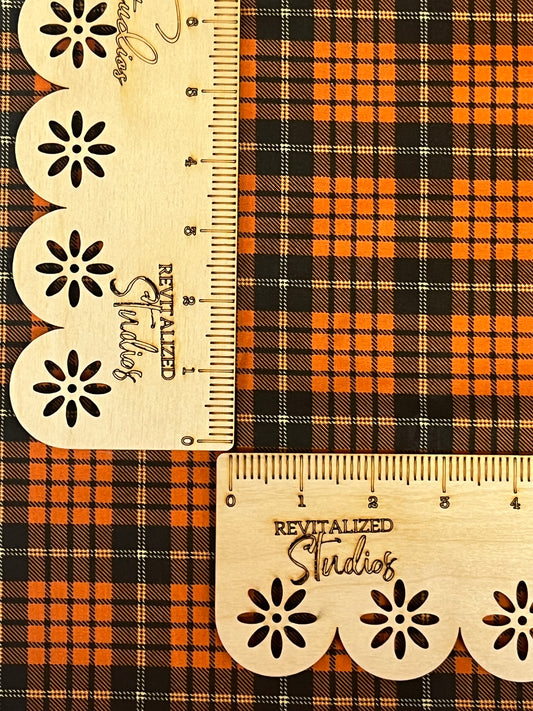 Orange black and cream plaid fat quarter quilting cotton fabric autumn plaid
