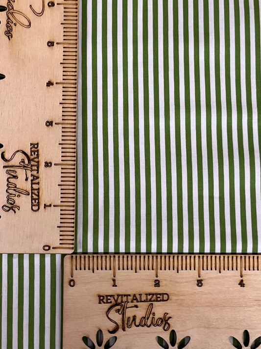 Green and white striped Riley Blake cotton fabric fat quarter for sewing, slow stitching, or junk journaling