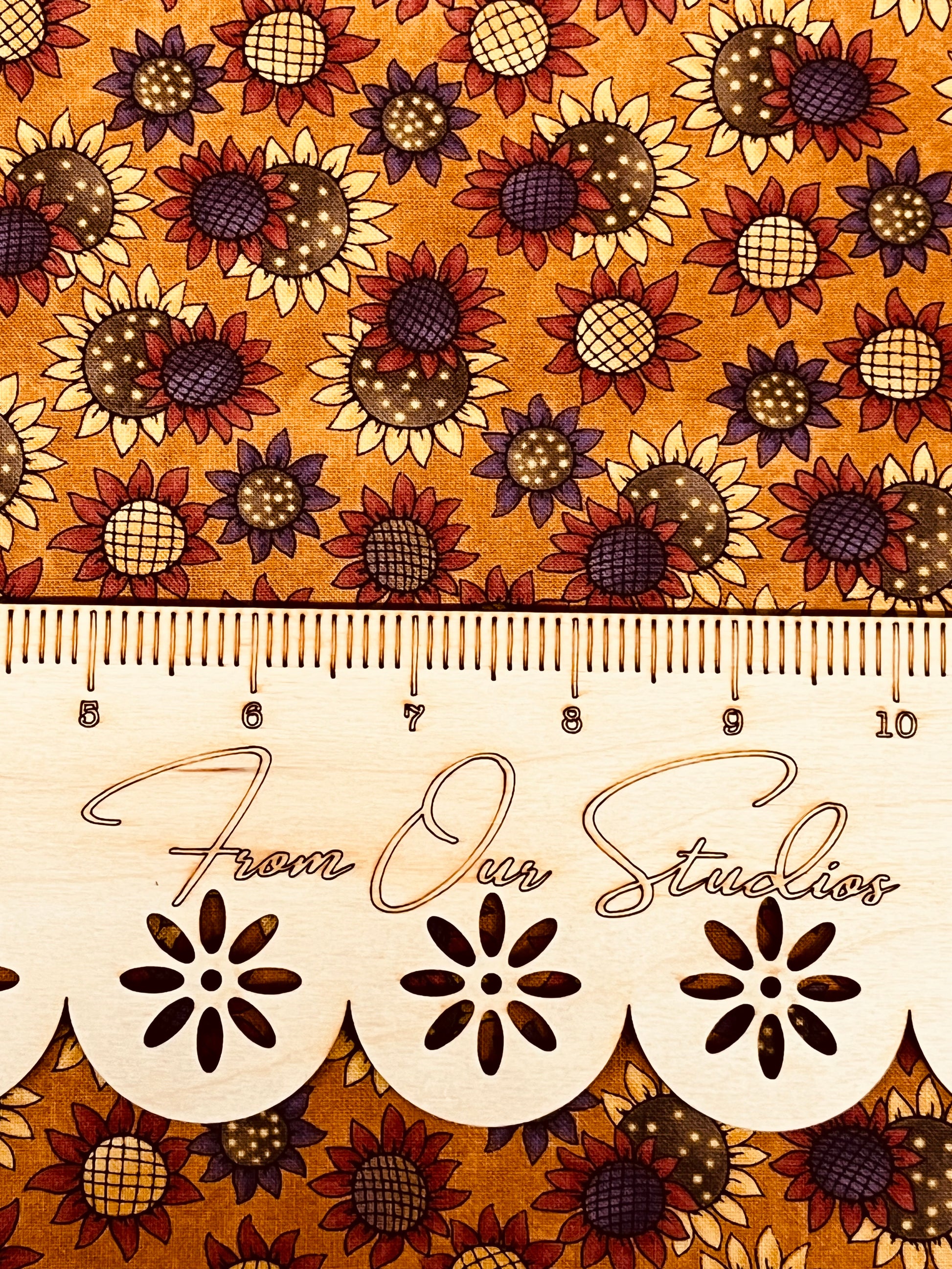 Closeup of Moda Nature’s Kaleidoscope fabric by Sandy Gervais, 100% cotton fat quarter for quilting, sewing, and primitive projects.